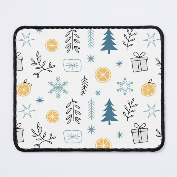 Item preview, Christmas Pattern Trees Snowflakes Orange Slices designed and sold by Mindful Wall Art Studio.