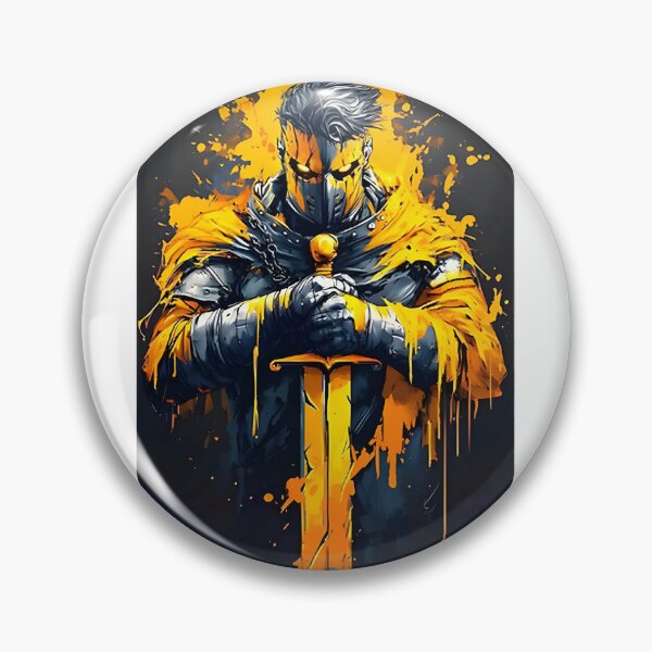 Item preview, Yellow Swordman Illustration Artwork Featuring Bold Warrior Design designed and sold by Mazcona.