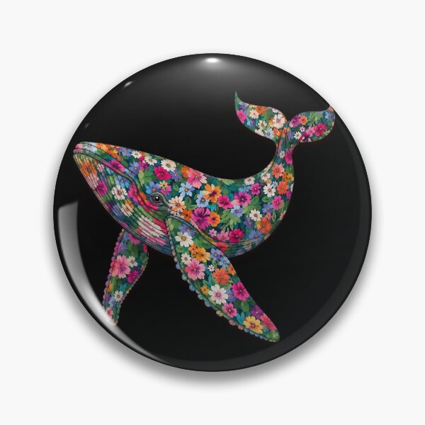 Item preview, Whale | Colorful Floral Ocean Whale Art | Ocean Floral Collection designed and sold by Zaru Art Studio.