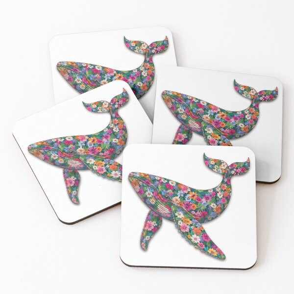 Item preview, Whale | Colorful Floral Ocean Whale Art | Ocean Floral Collection designed and sold by Zaru Art Studio.