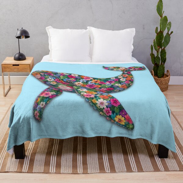 Item preview, Whale | Colorful Floral Ocean Whale Art | Ocean Floral Collection designed and sold by Zaru Art Studio.