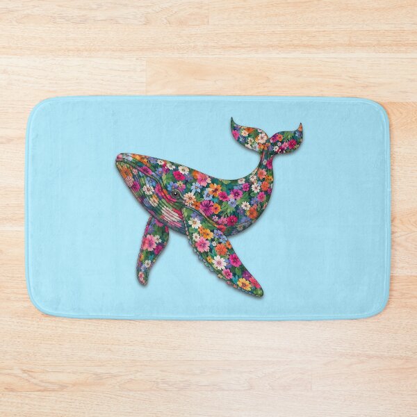 Item preview, Whale | Colorful Floral Ocean Whale Art | Ocean Floral Collection designed and sold by Zaru Art Studio.