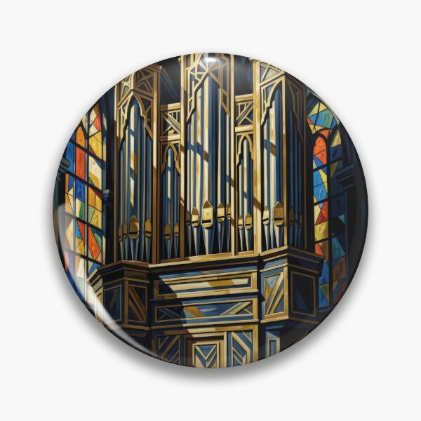 Item preview, Art Deco Cubist Cathedral Pipe Organ Art Print designed and sold by pinkal.