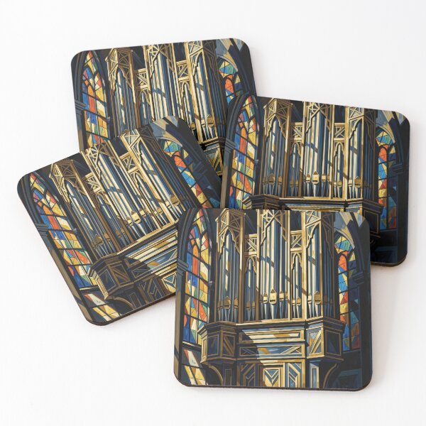 Item preview, Art Deco Cubist Cathedral Pipe Organ Art Print designed and sold by pinkal.