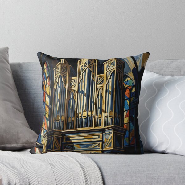 Item preview, Art Deco Cubist Cathedral Pipe Organ Art Print designed and sold by pinkal.