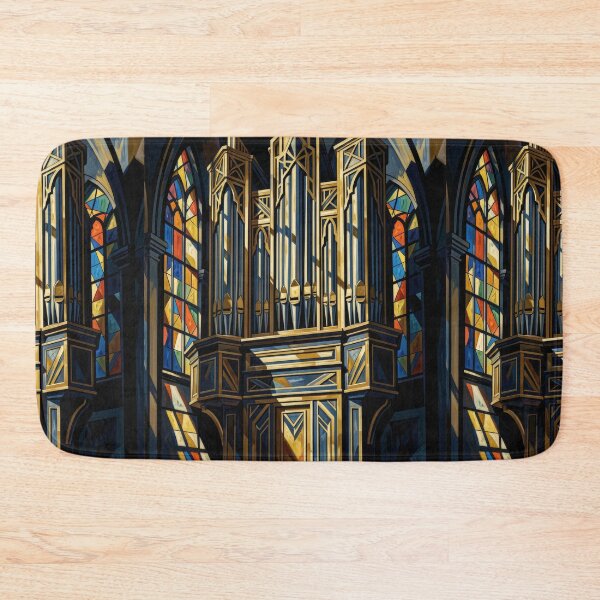 Item preview, Art Deco Cubist Cathedral Pipe Organ Art Print designed and sold by pinkal.