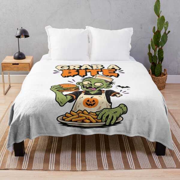 Item preview, Grab a Bite Funny Zombie Burger Halloween Food Humor Design. designed and sold by The-T-In-Retro.