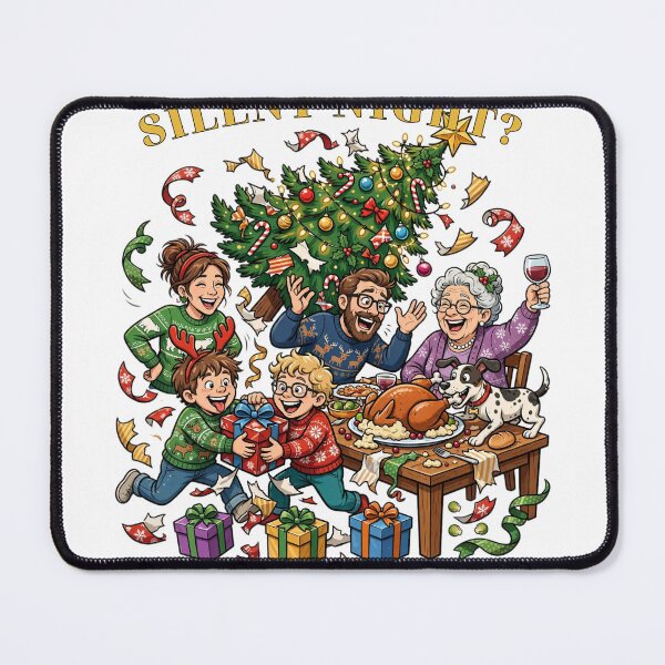 Item preview, Silent Night? Not With My Family — Funny Christmas Chaos Tee designed and sold by FitEnvy.