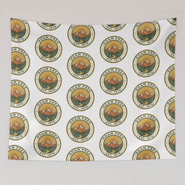 Item preview, Roam Free Vintage Mountain Adventure Badge    designed and sold by Artsyowlscrafts.