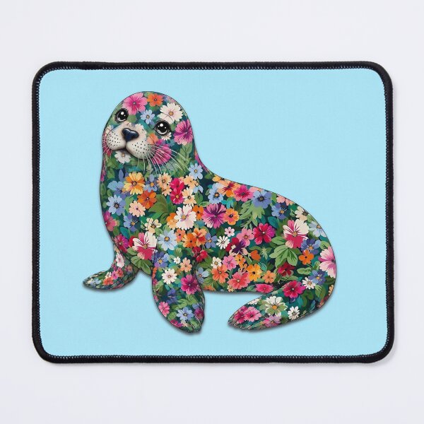 Item preview, Seal | Colorful Floral Ocean Seal Art | Ocean Floral Collection designed and sold by Zaru Art Studio.