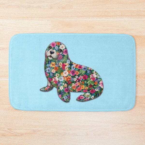 Item preview, Seal | Colorful Floral Ocean Seal Art | Ocean Floral Collection designed and sold by Zaru Art Studio.