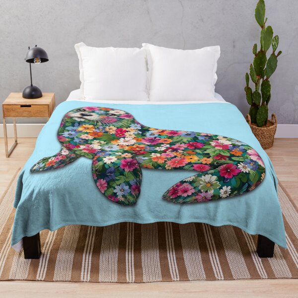 Item preview, Seal | Colorful Floral Ocean Seal Art | Ocean Floral Collection designed and sold by Zaru Art Studio.