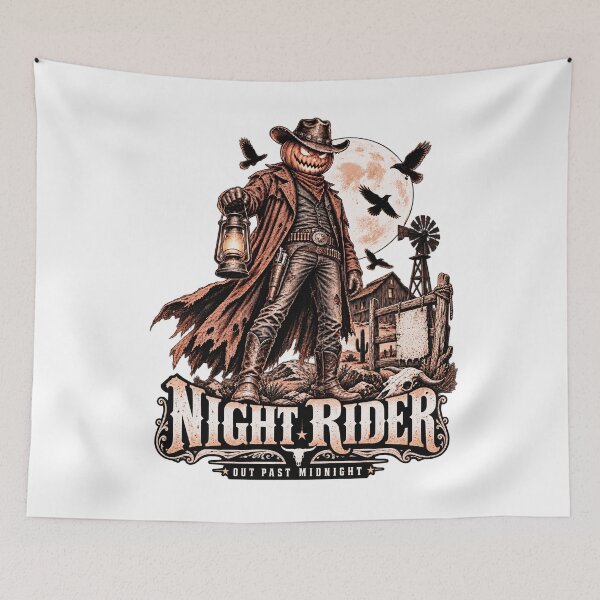 Item preview, Pumpkin Cowboy – Night Rider Western Halloween designed and sold by pinkaesthetik.