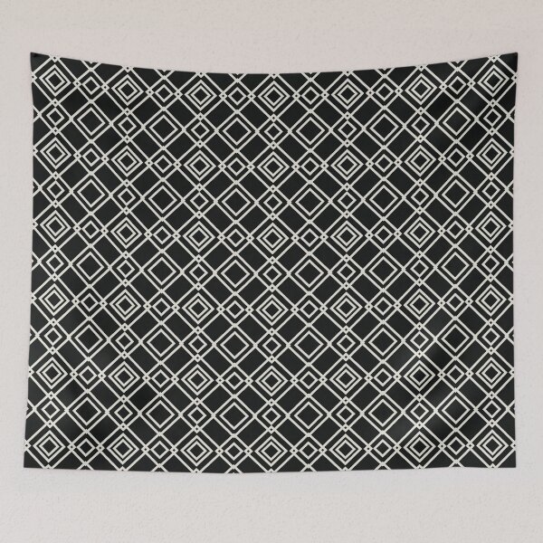 Item preview, Black and Cream Art Deco Diamond Pattern designed and sold by Mindful Wall Art Studio.