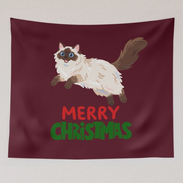 Item preview, Cute Ragdoll Cat Merry Christmas Holiday Art designed and sold by stormk10.