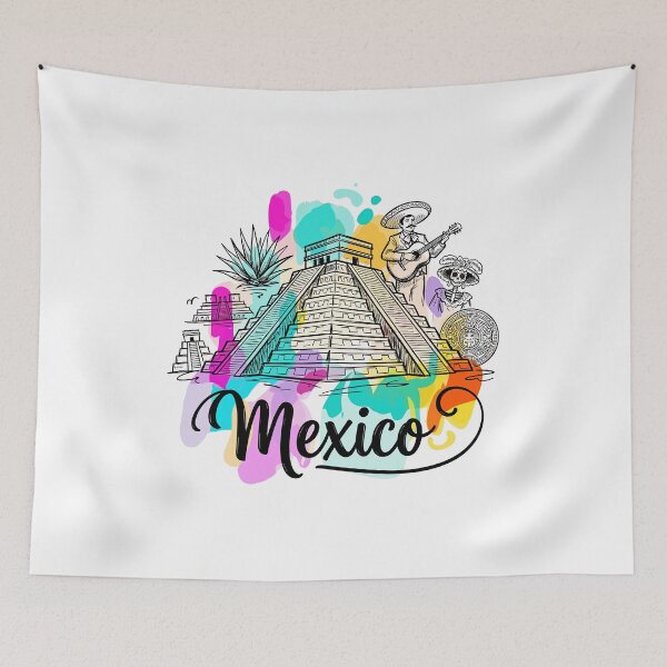 Item preview, Mexico Chichen Itza Colorful Travel Art designed and sold by EdwinkOne.