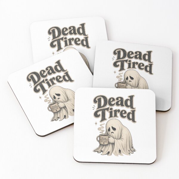 Item preview, Dead Tired Cute Ghost Coffee Lover Retro Art designed and sold by SedaMythica.