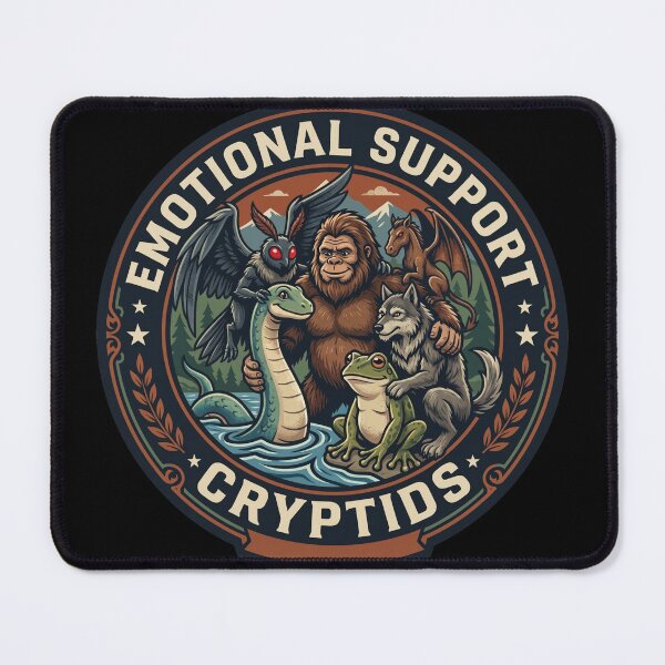 Item preview, Emotional Support Cryptids Badge designed and sold by redsharkuk.