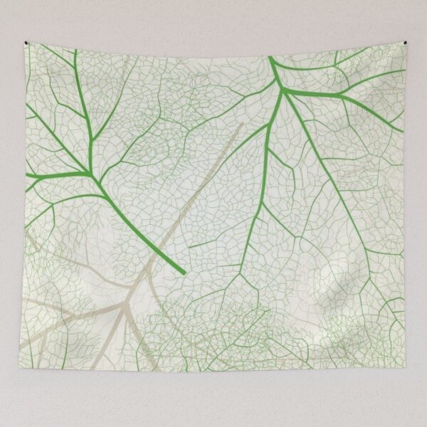Item preview, Green Leaf Skeleton Veins Seamless Pattern — Minimalist Nature Botanical Art designed and sold by LYAN-STORE.