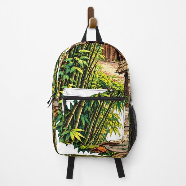 Item preview, Bamboo Forest Rustic Huts – Enchanted Woodland Village Nature Art designed and sold by BlueStar45.