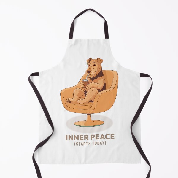 Item preview, Airedale Terrier Drinking Mate Tea Vintage Aesthetic designed and sold by COZY VINTAGE animal.