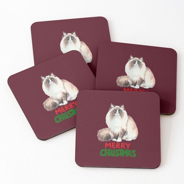 Item preview, Cute Ragdoll Cat Merry Christmas Holiday Art designed and sold by stormk10.