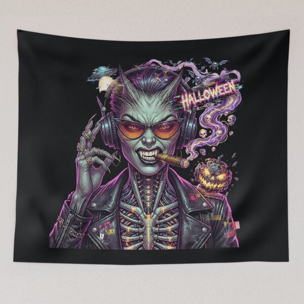 Item preview, Halloween Cyborg Demon Horns Headset Cigar designed and sold by Voodoo Store Paranormal Collections.