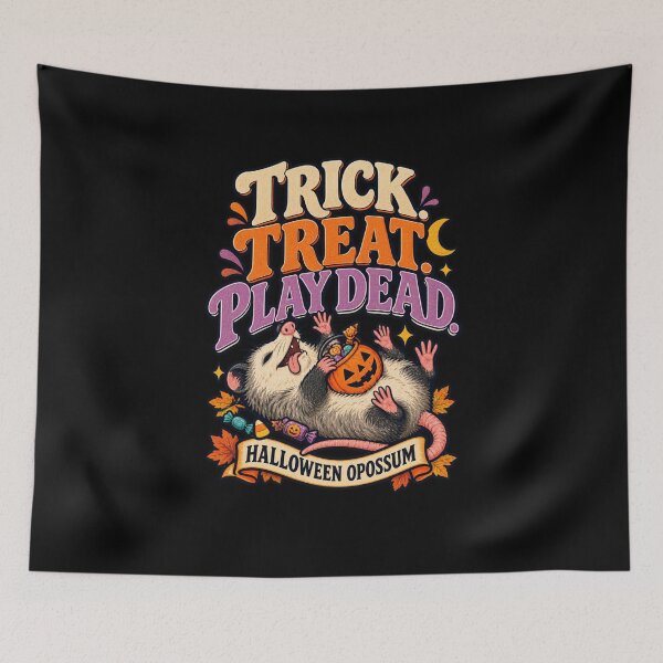 Item preview, Trick Treat Play Dead Halloween Opossum designed and sold by MOTIFOLK.