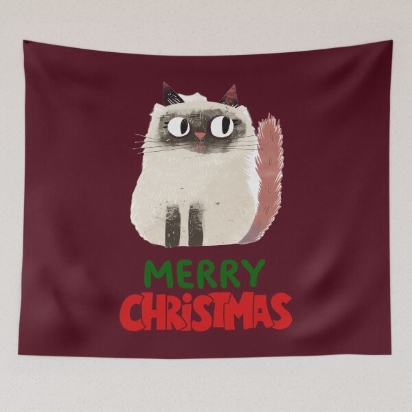 Item preview, Cute Ragdoll Cat Merry Christmas Holiday Art designed and sold by stormk10.