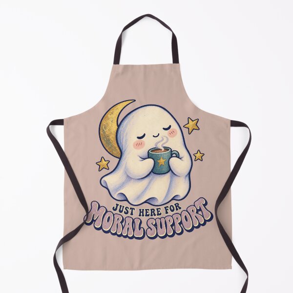 Item preview, Just Here for Moral Support – Friendly Ghost Coffee Illustration designed and sold by  MAD's Recreation Studio.