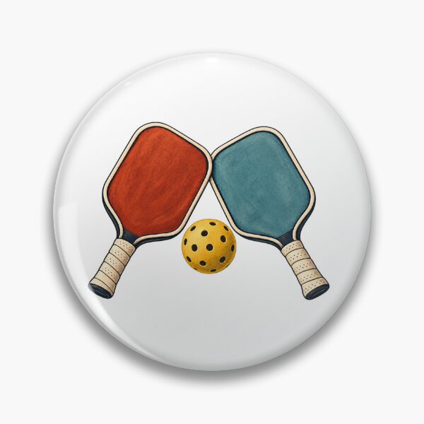 Item preview, Pickleball Paddle Tap — Rust and Teal Illustration designed and sold by yashardesign.