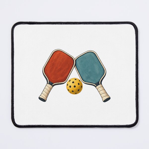 Item preview, Pickleball Paddle Tap — Rust and Teal Illustration designed and sold by yashardesign.