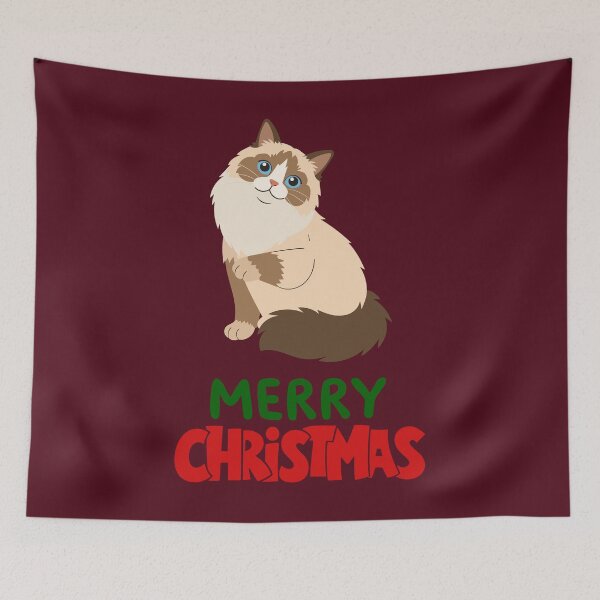 Item preview, Cute Ragdoll Cat Merry Christmas Holiday Art designed and sold by stormk10.