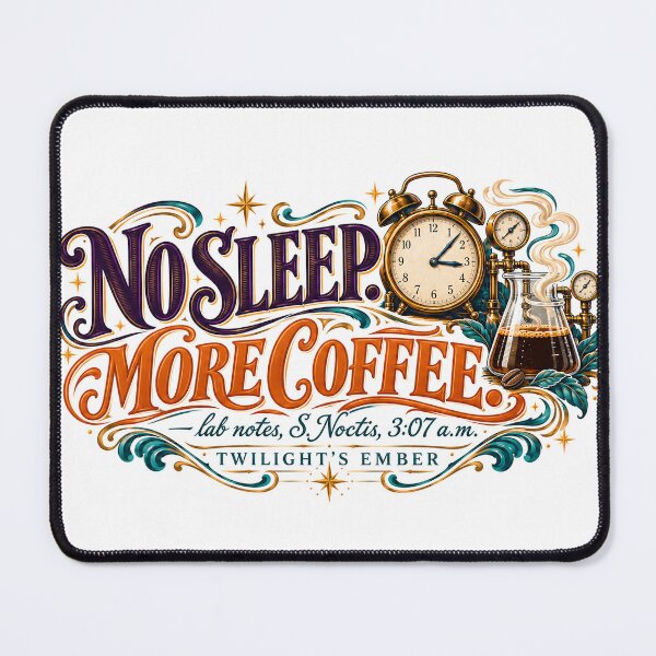 Item preview, No Sleep More Coffee Vintage Lettering Lab Notes Alarm Clock designed and sold by Alarm Clock Hero.
