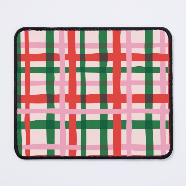 Item preview, Minimal Geometric Rectangles Lines 16 | Abstract Plaid Grid Coral Green Pink Christmas designed and sold by MarleneCanto.