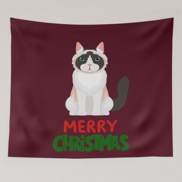 Item preview, Cute Ragdoll Cat Merry Christmas Holiday Art designed and sold by stormk10.
