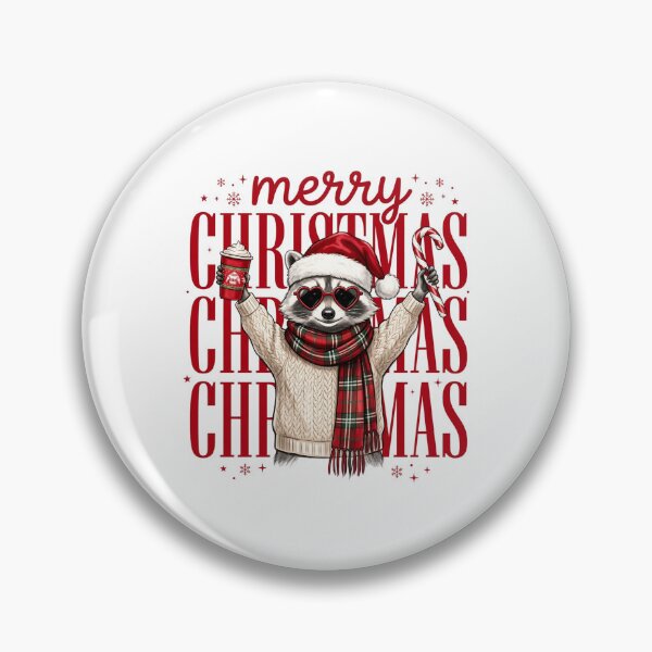 Item preview, Merry Christmas Raccoon, Christmas Coffee Lover designed and sold by milmckayStudio.