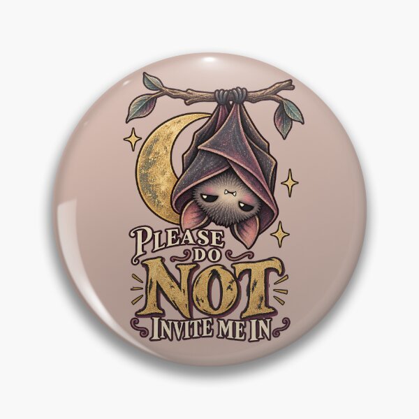 Item preview, Please Do Not Invite Me In – Sleepy Introvert Bat Illustration designed and sold by  MAD's Recreation Studio.