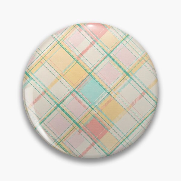 Item preview, Pastel Pink Yellow Teal Diagonal Plaid Pattern designed and sold by Mindful Wall Art Studio.