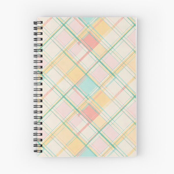 Item preview, Pastel Pink Yellow Teal Diagonal Plaid Pattern designed and sold by Mindful Wall Art Studio.