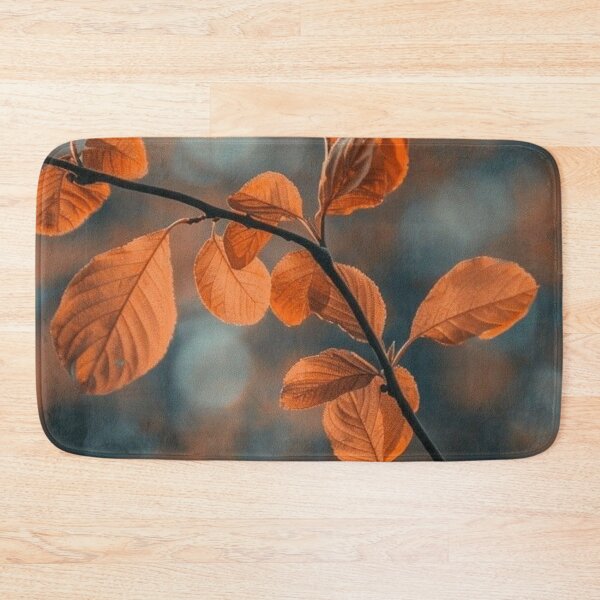 Item preview, Cozy Autumn Orange Leaves Branch — Seasonal Bokeh Photography Art designed and sold by LYAN-STORE.