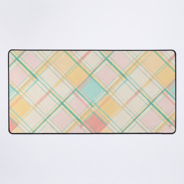 Item preview, Pastel Pink Yellow Teal Diagonal Plaid Pattern designed and sold by Mindful Wall Art Studio.