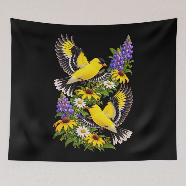 Item preview, Goldfinches In Garden Flight designed and sold by RockitBaby.