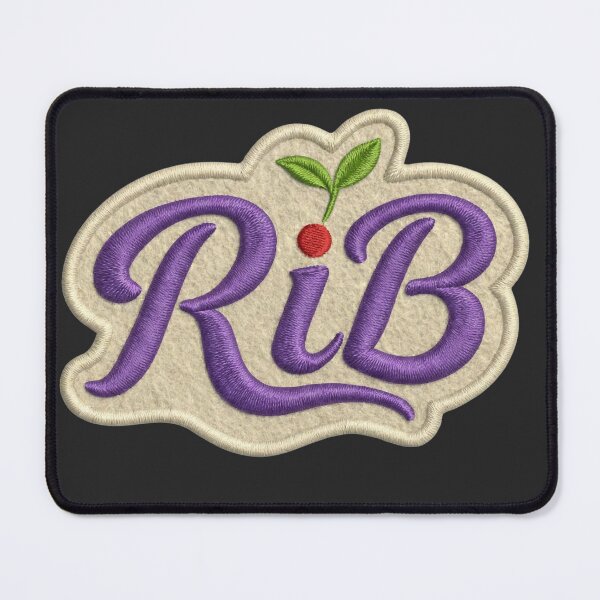 Item preview, RiB Script Purple Organic Botanical Retro Embroidered Style designed and sold by Rib-Brand.