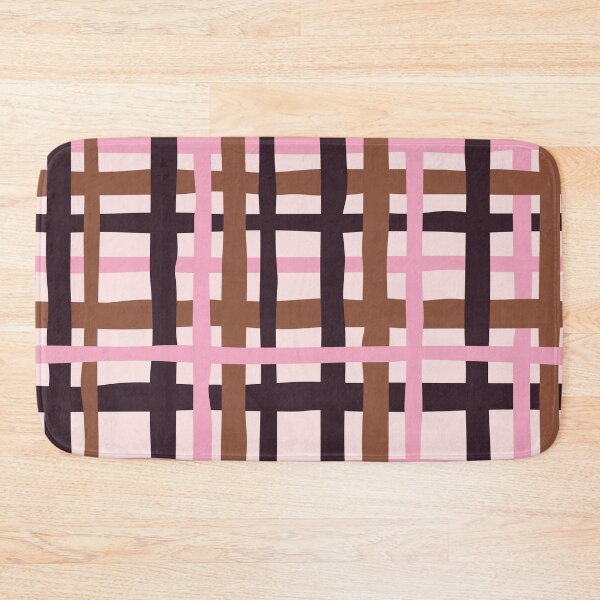 Item preview, Minimal Geometric Rectangles Lines 16 | Abstract Plaid Grid Brown Plum Pink designed and sold by MarleneCanto.