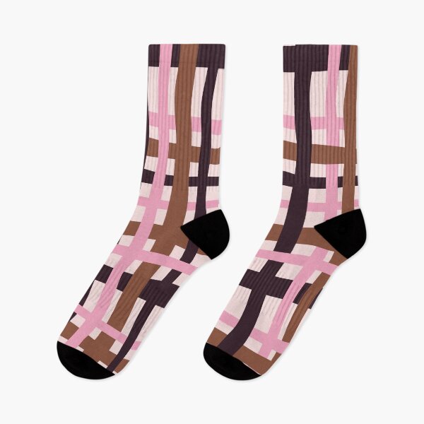 Item preview, Minimal Geometric Rectangles Lines 16 | Abstract Plaid Grid Brown Plum Pink designed and sold by MarleneCanto.