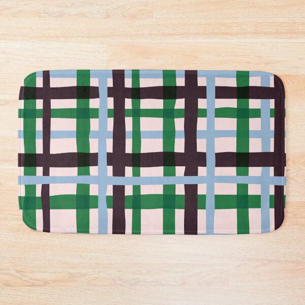 Item preview, Minimal Geometric Rectangles Lines 16 | Abstract Plaid Grid Plum Green Powder Blue designed and sold by MarleneCanto.