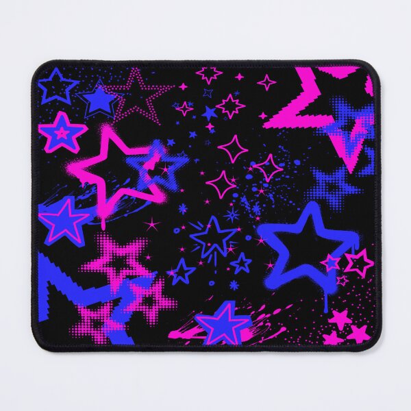 Item preview, Cybercore Stars Y2K Neon Scenecore Black Aesthetic Pattern designed and sold by Side By Side Studio.