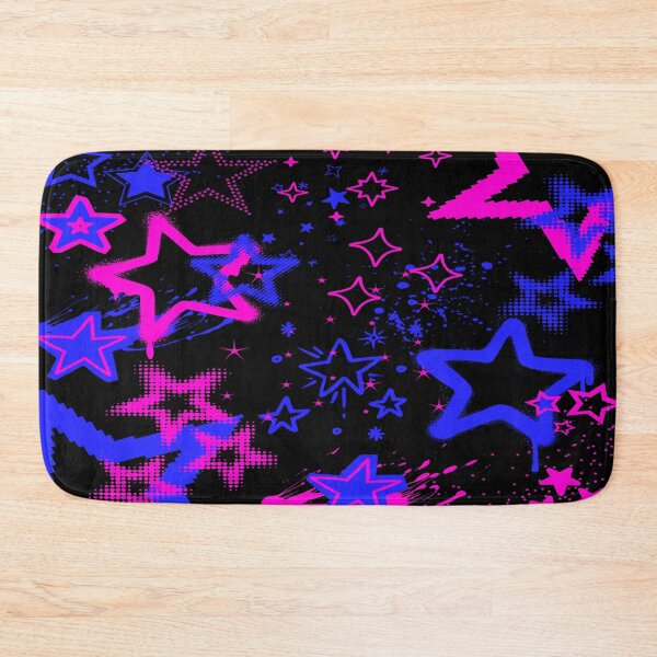 Item preview, Cybercore Stars Y2K Neon Scenecore Black Aesthetic Pattern designed and sold by Side By Side Studio.