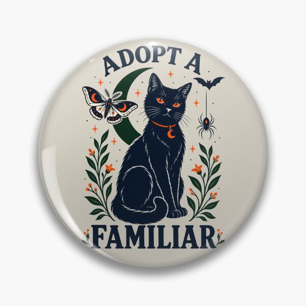 Item preview, Adopt A Familiar Magical Black Cat moth bat spider designed and sold by MagicTheDog.